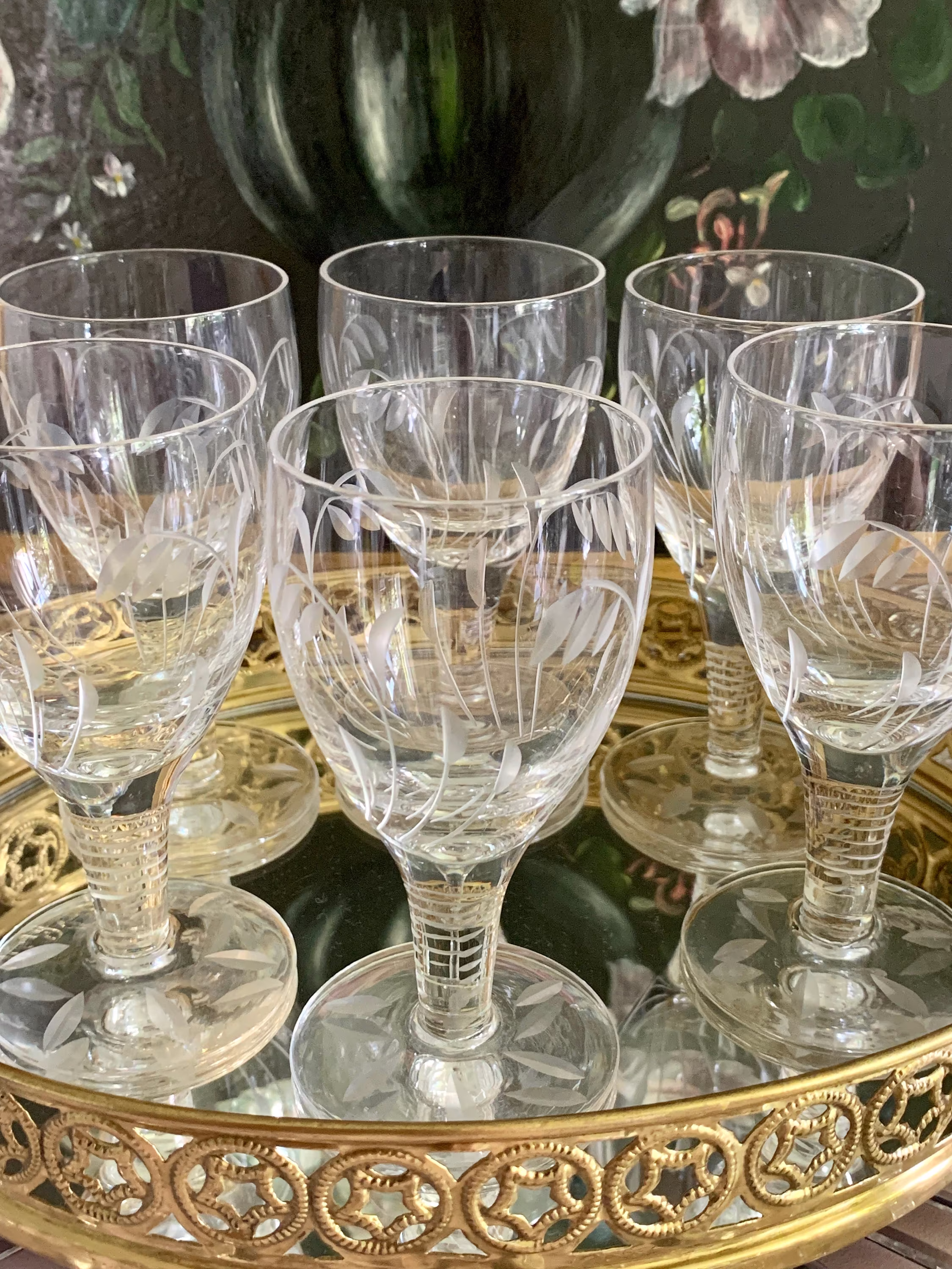 Six Vintage Stuart Crystal "Elgin