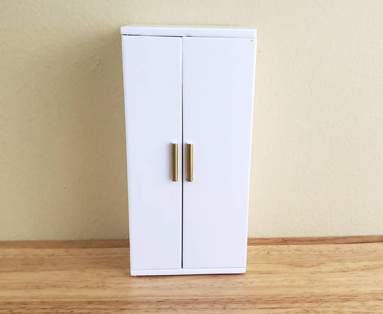 Dollhouse Fridge Modern Refrigerator White 112 Scale Miniature 2 Door