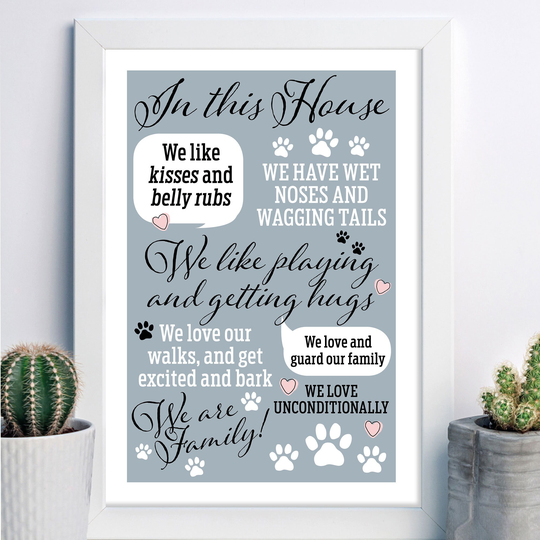 In This House... We Like Playing & Getting Hugs, Christmas Gift, Birthday Love Unconditionally, From The Dog, Dog's House