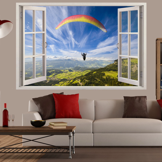 Blue Sky Flying Paragliding Wall Sticker Art Poster Mural Transfer Decal Print Room Home Nursery Office Shop Decor Id401