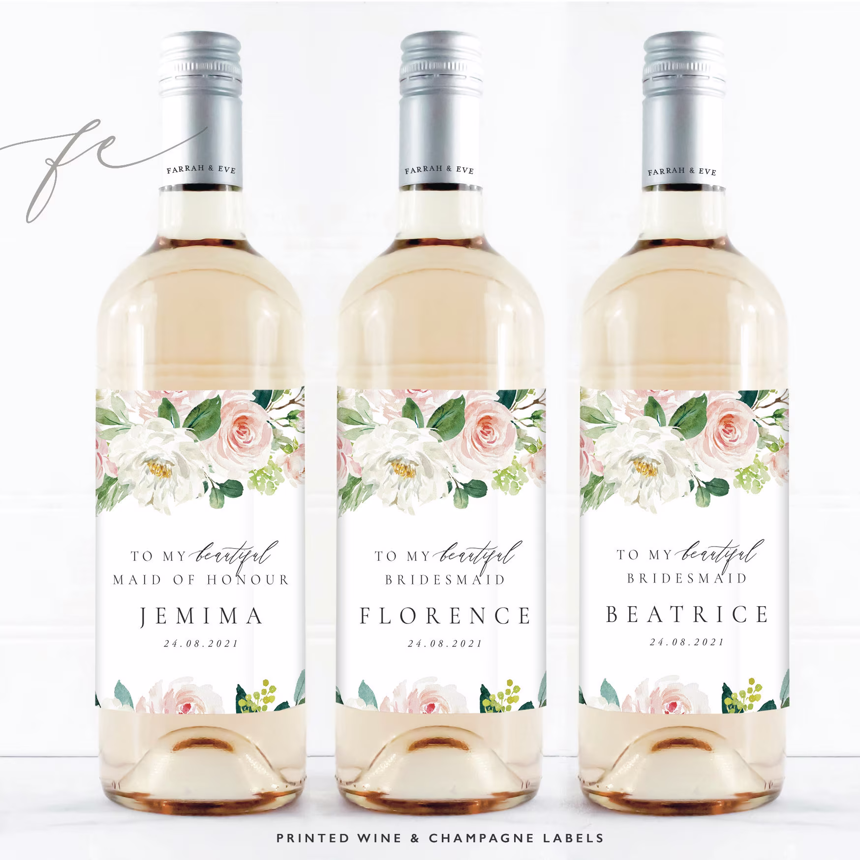 Thank You For Being My Bridesmaid Wine Bottle Labels | Will Be |Bridesmaid Gift Labels|Proposal Custom Fewl01