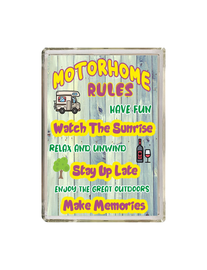 Fun Motorhome Gift - Rules Novelty Fridge Magnet Ideal Present For Birthday Christmas Lovers