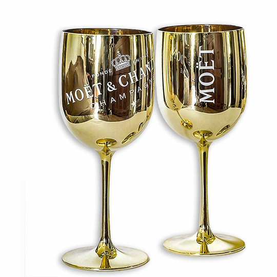 (6) Moet & Chandon Ice Imperial Acrylic Champagne Glasses - Gold