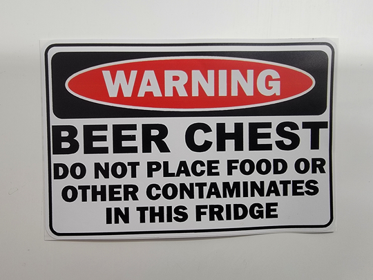 Beer Chest Fridge Only Decal Vinyl Warning Sign Party Sticker 6