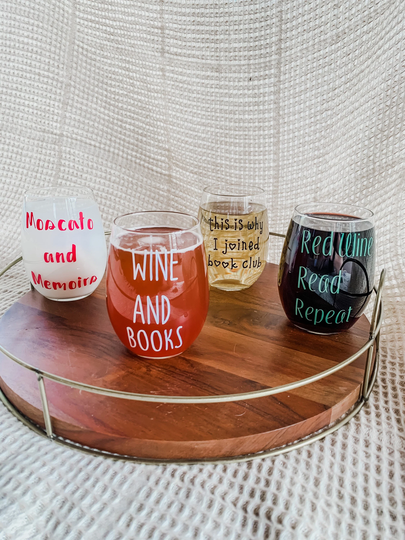 Bookish Wine Glasses