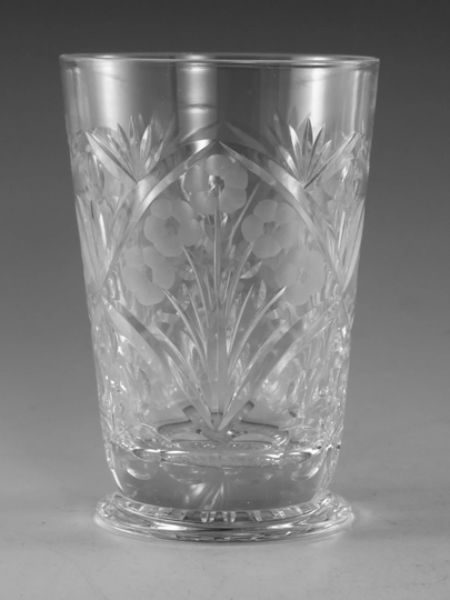 Royal Brierley Crystal - Springtime Cut Tumbler Glass/Glasses 4 1/4