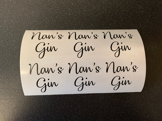 6 X Nan's Gin - Vinyl Transfer Decal