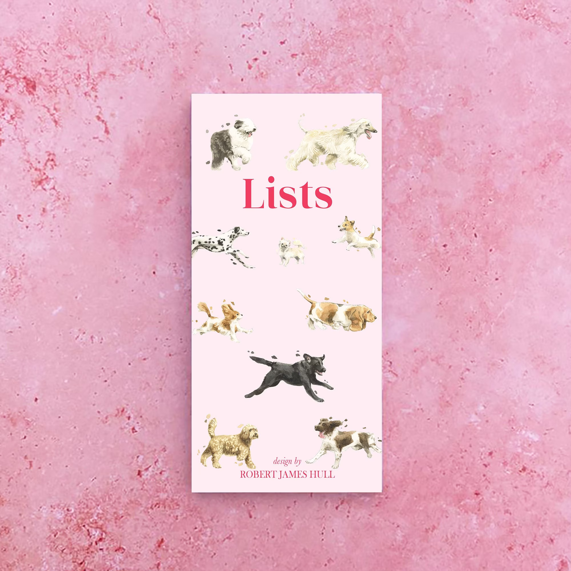 Dogs Pink & Red Magnetic List Pad