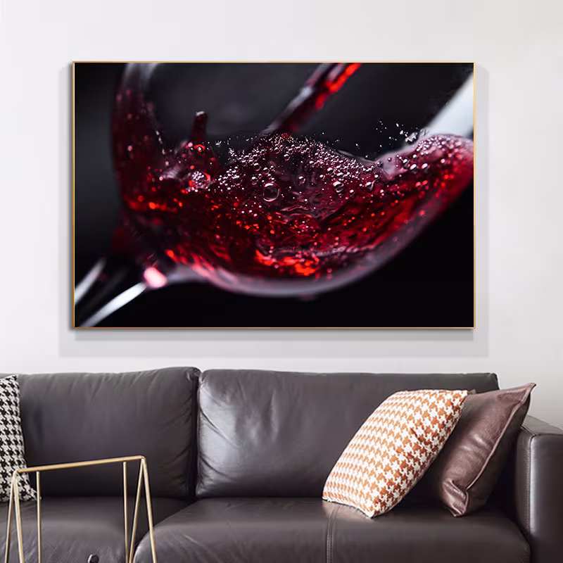 Nordic Print Red Wine Glass Paintings Poster Kitchen Wall Art Posters & Prints For Dining Room Home Decor