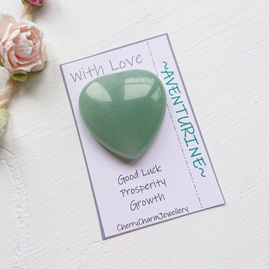 Green Aventurine Magnet Thank You Gift, Office Stationery, Love Heart Decorative Gemstone Magnet, Natural Crystal Keepsake, Good Luck Stone