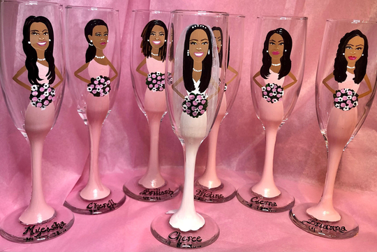 Free Bride Bridesmaid Champagne Glasses, Painted Bridesmaid, Custom Toadting Glass, Will You Be Bridesmaid, Bridesmaid Proposal