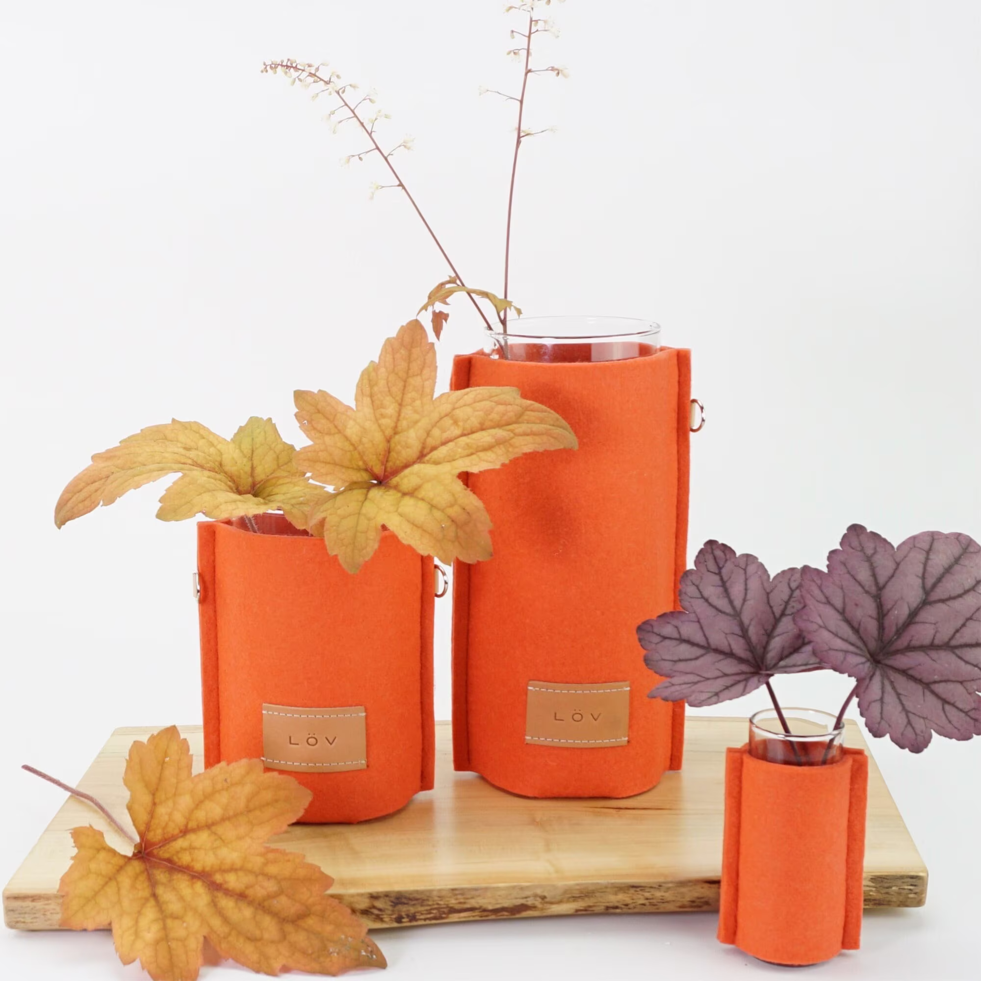 Nordic Felt Vase | Reef Orange Merino Wool Cover