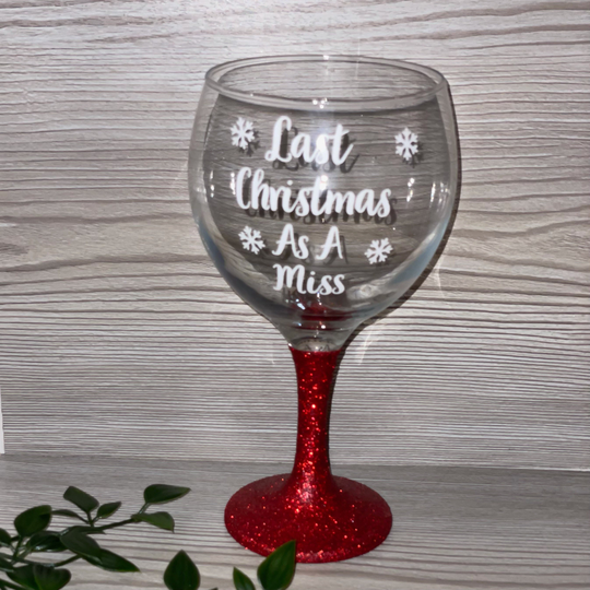 Last Christmas As A Miss Gin Glass |Engagement | Proposal Hen Do Xmas Gift Present