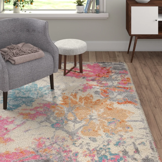 Grey/Orange/Pink Rug