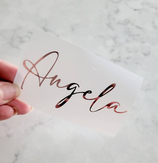 Personalised Name Vinyl Decal - Custom Stickers Wedding Gift Label Wine Glass Bridesmaid Box Place Label