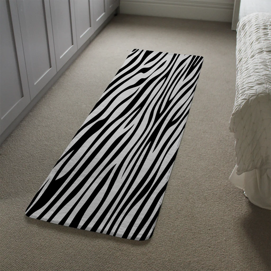 Letson Zebra Designer Shaggy White/Black Rug
