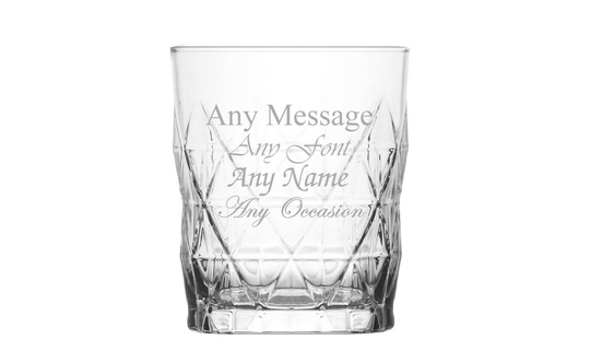 Personalised Engraved Crystal Whiskey Tumbler Glass Fancy Fathers Day Birthday Best Man Usher Stag Party