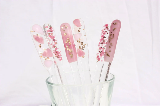 Wedding Stirrers, Fused Glass Stirrers Perfect For Wedding Tableware & Cocktails, Can Be Personalised To Your Colour Scheme