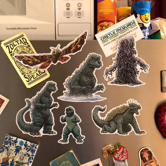 Monster Island Fridge Magnet 6 Pack Set - Includes Free Birthday Card