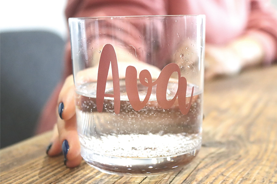 Glass Custom Vinyl Stickers, Personalised Decal, Name Tags, Handwriting, Lettering