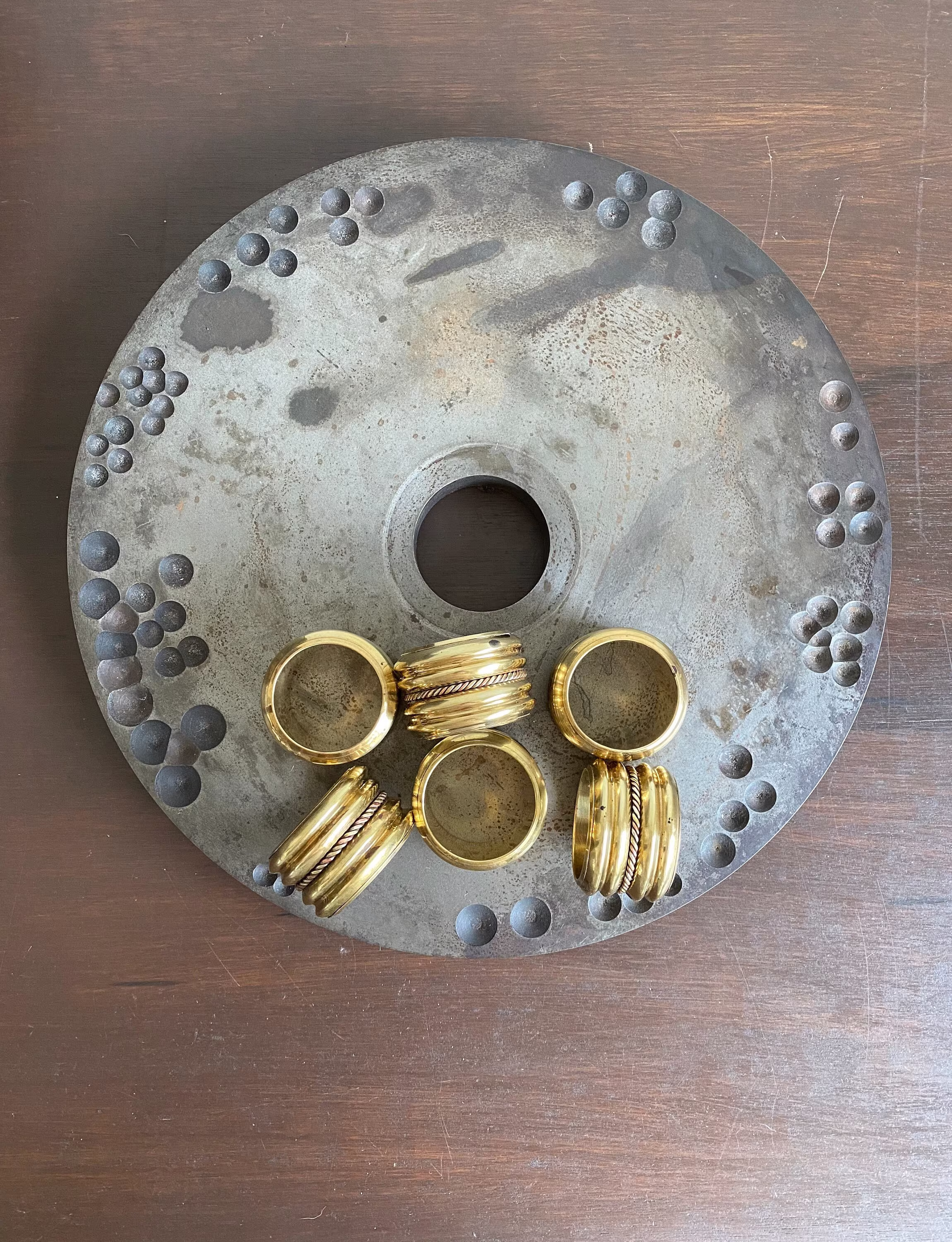 6Pc-Vintage Brass Napkin Rings, Holders, Table Decor, Entertaining Decor, Boho, Vintage Setting