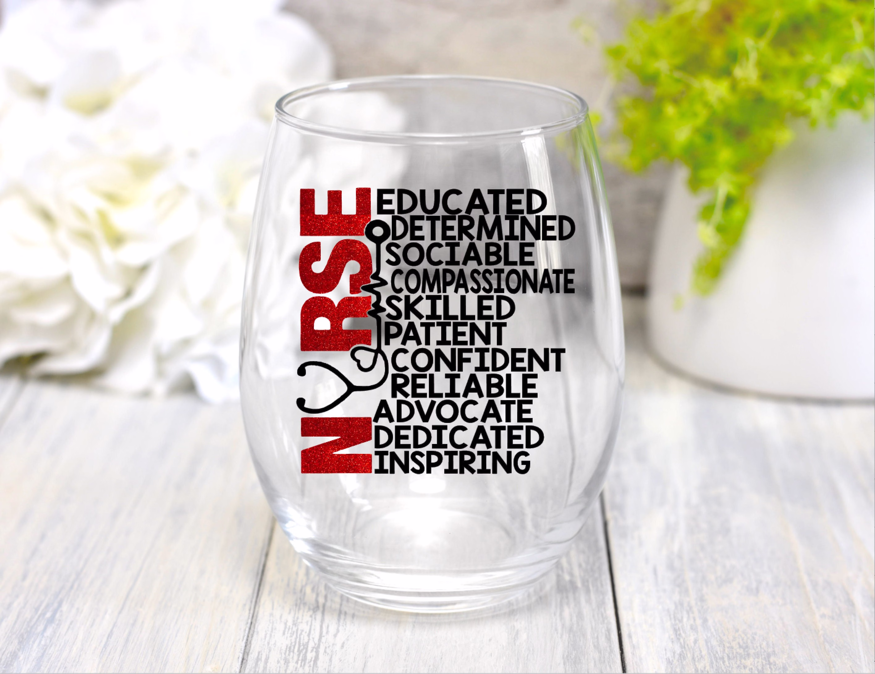 Nurse Wine Glass, Nursing Gift, Nurse Appreciation, Nurse Gift, Rn, School, Personalized Nurse, Gift Idea, Gift, Friend