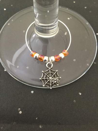 Spiderweb Wine Glass Charm/Charms Decor Halloween Goth Lover Gift