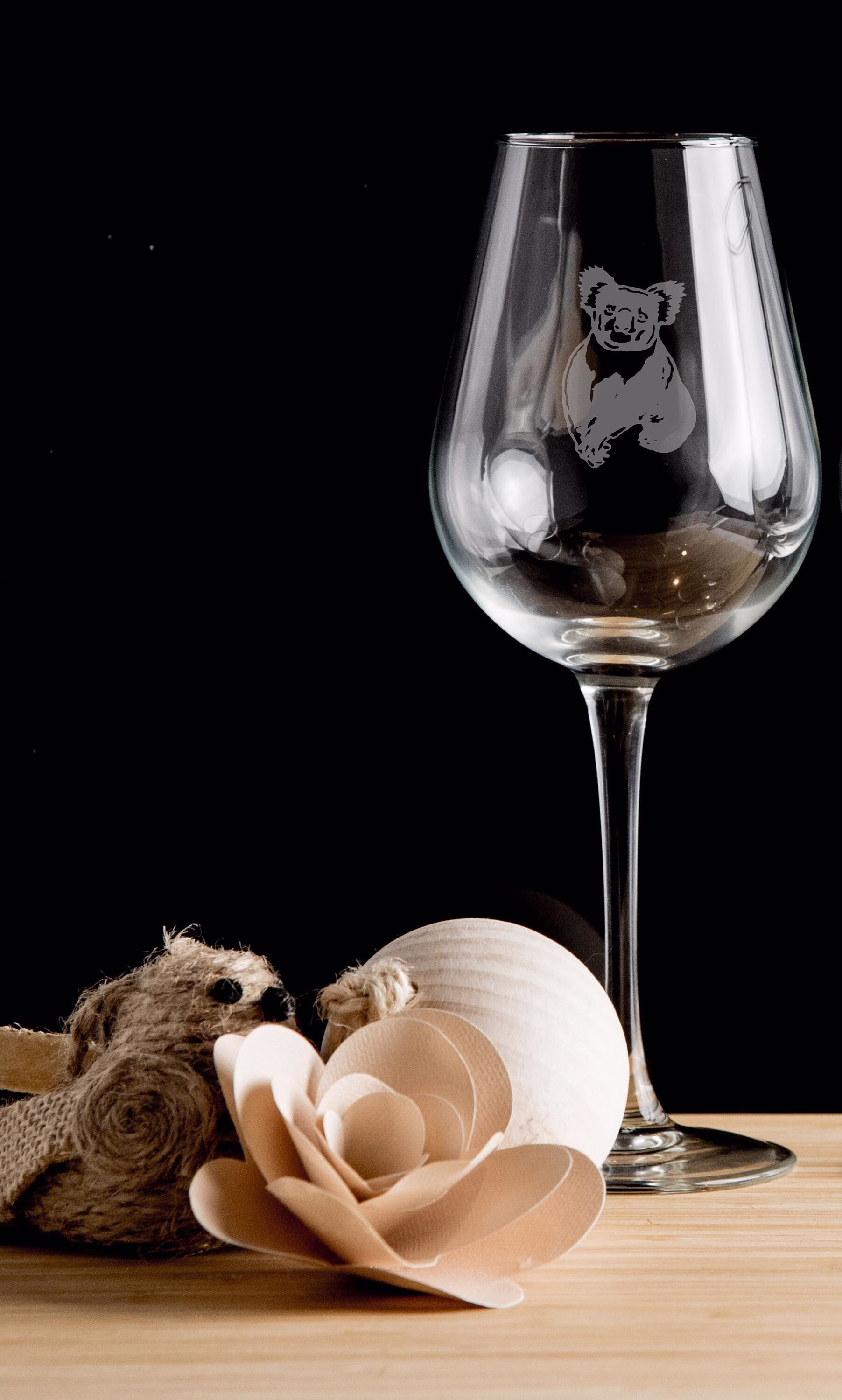 Koala Bear Personalised Wine Glass Red Wine, White Wine - Hand Etched Gift Bartender.244