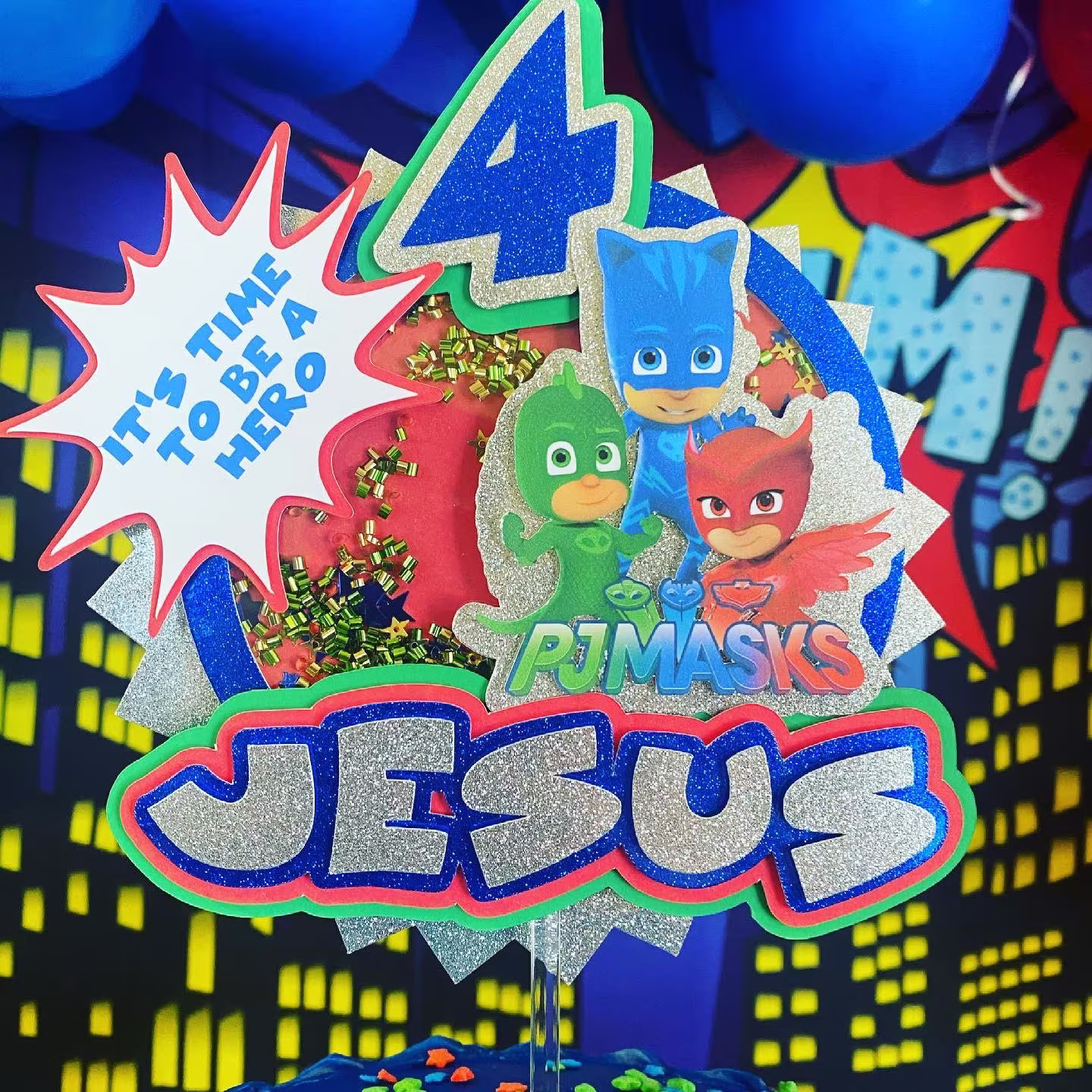 Pj Mask Birthday/Party Decorations Custom Party Decoration Cake Topper Supplies