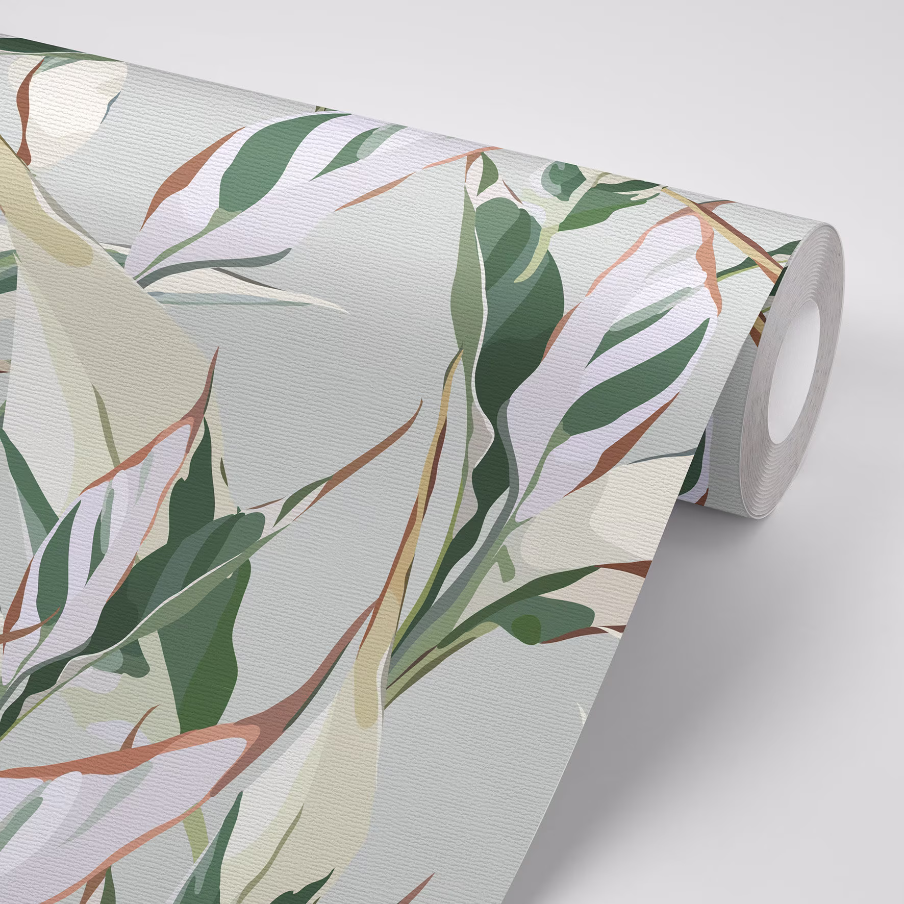 Sticker, Wallpaper, Easy Diy Apply, Paper Free, Peel & Stick, Selfadhesive, Textile Based, Green, Eucalyptus, Leaves, Nordic