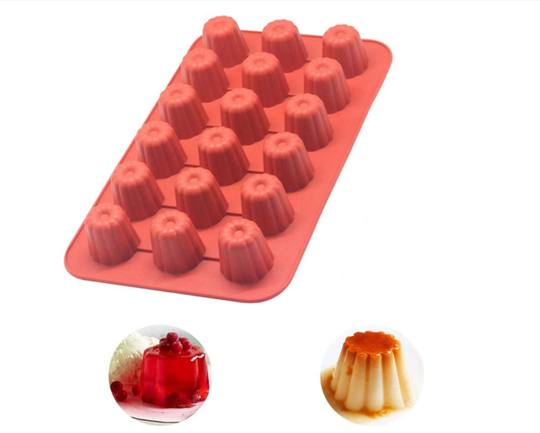 18 Cavity Round Cylinder Silicone Mould Hole Non-stick Canelé Baking Tin Canneles Cake Pan Diy Soap Mold Cupcake