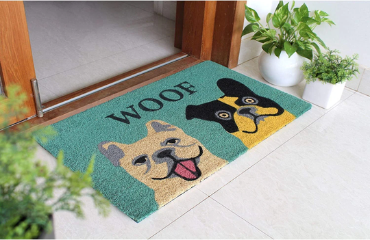All Creations Woof Dog Doormat, 45 X 75cm PVC Backing Fun Stencil Present Gift Quailty Coir Door Mat Internal