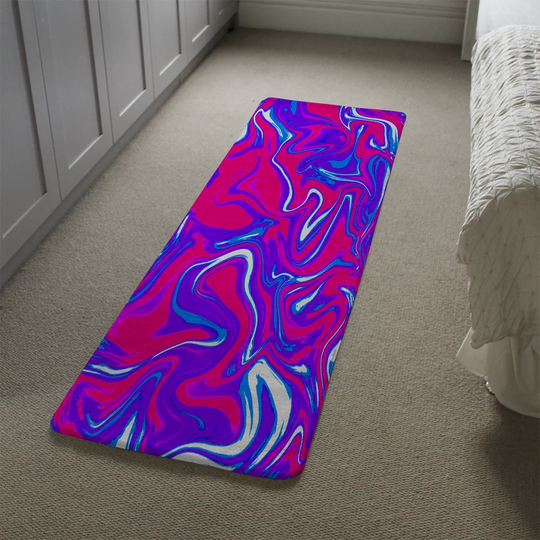 Kenworthy Marble Designer Shaggy Blue/Red Rug