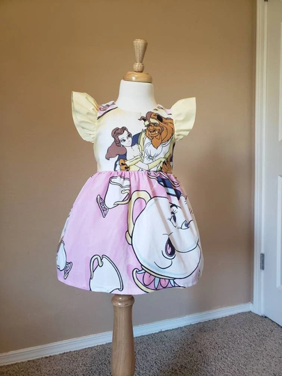 Beauty & The Beast Bell Dress | Princess Belle Handmade Vintage Fabric