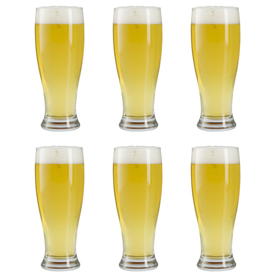 6x Half Pint Beer Pilsner Glasses. Plain Modern Style. (330 cc/ml)