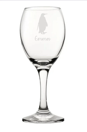 Personalised Penguin Engraved Wine Glass, Gift, Gifts, Lover