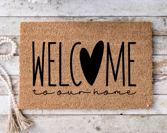 Welcome To Our Home, Funny Doormat, Housewarming Gift, Mat, Door Closing Wedding Gift -190