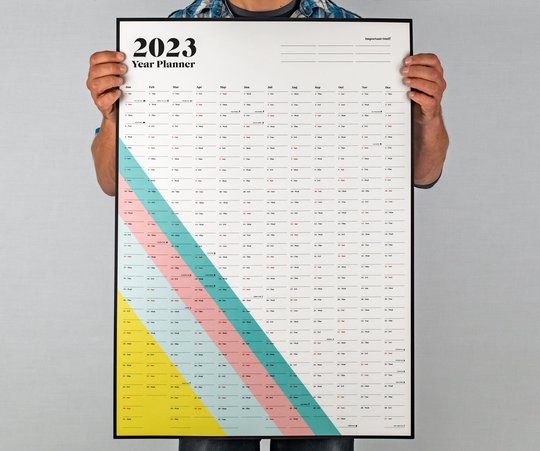 2023 Premium Year Planner // Wall Calendar Monthly 50cm X 70cm Printed On Quality Paper