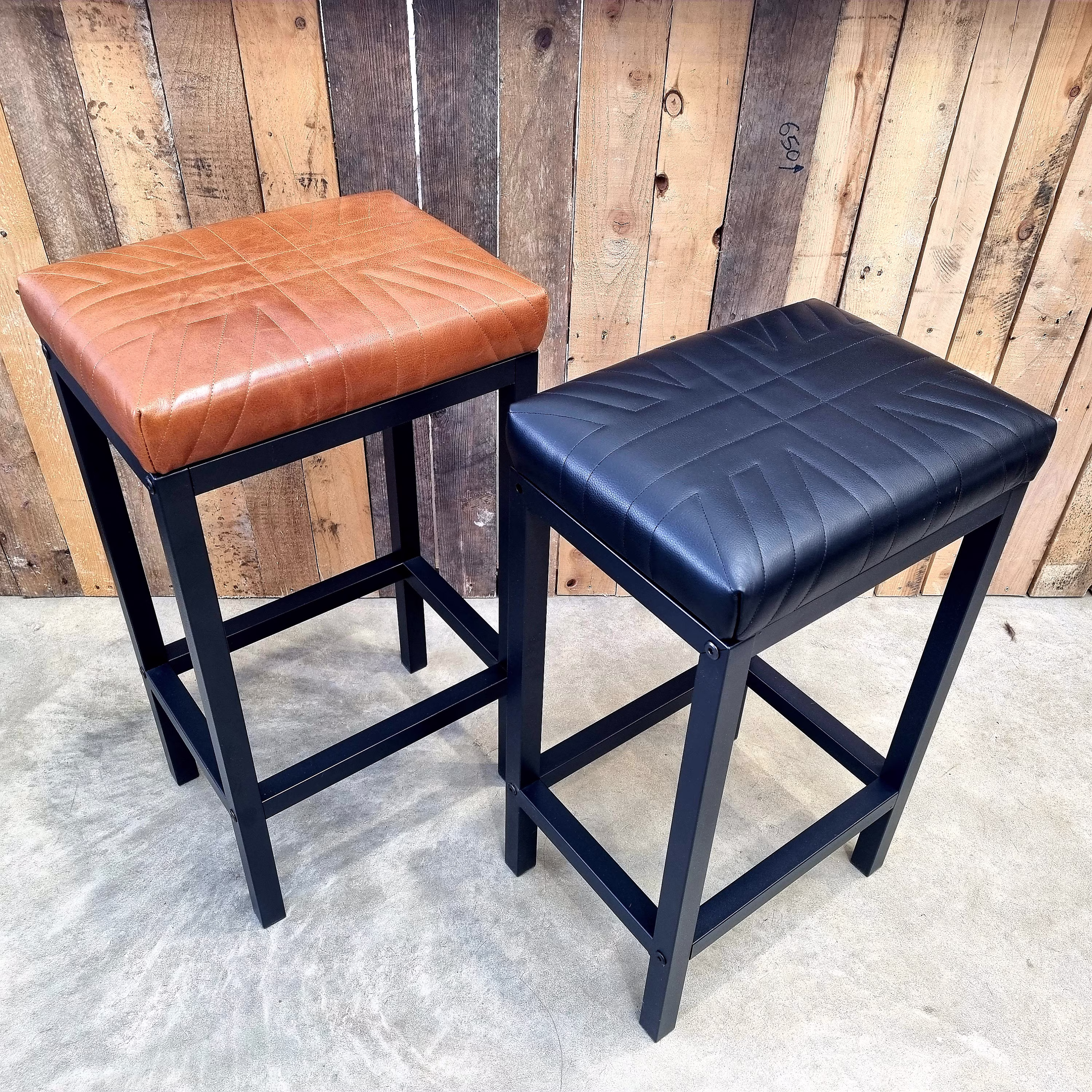 Union Jack Leather Custom Made Cowhide Bar Stool/Counter Top Breakfast - Made in The U.K Worldwide Shipping