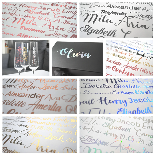Gift Box Stickers, Vinyl Decals Champagne Flutes, Party Decor, Personalized Lettering, Calligraphy, Diy Place Name Cards, Seating Plan