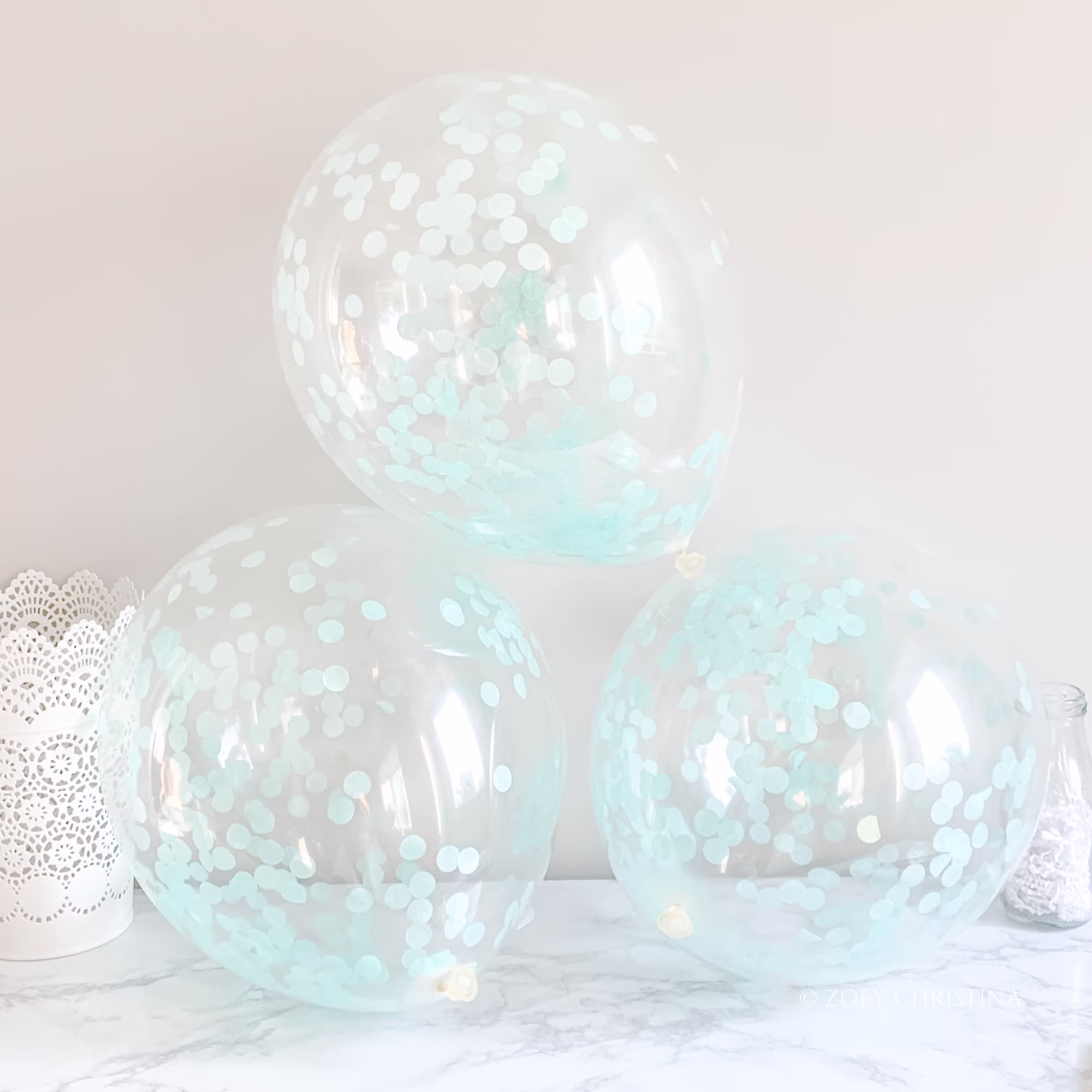 Light Pastel Mint Green Tones Party Decorations Supplies, Greenery Theme Birthday Confetti Balloon Bridal Shower Baby Eucalyptus