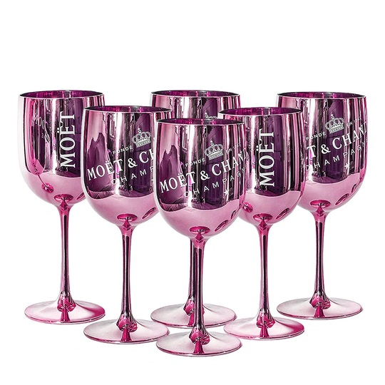 Moet & Chandon Ice Imperial Acrylic Champagne Glasses - Pink Set Of 6