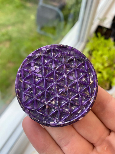 Orgonite® Tower Buster Orgone Energy Amethyst Crystals, Flower Of Life, Emf Protection, Reiki Healing Gifts