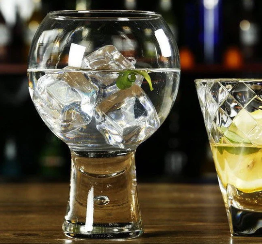 Iconic Gin Glasses | Unusual Party-Ware Kitchenware Dining Cocktail Glass Short Stem Gift For Him Pr