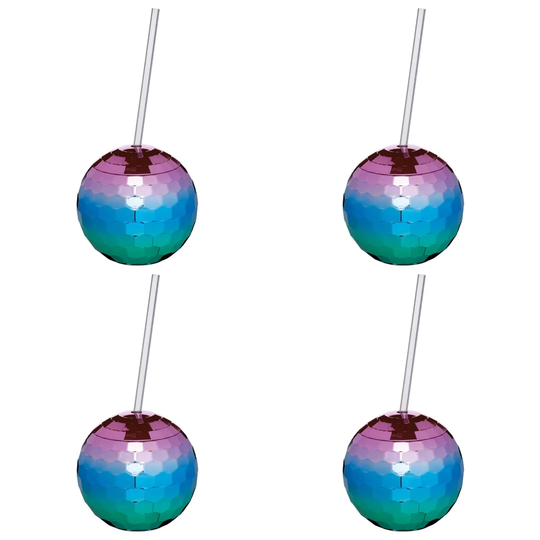 BarCraft 560ml Novelty Disco Ball Plastic Drinking Glass