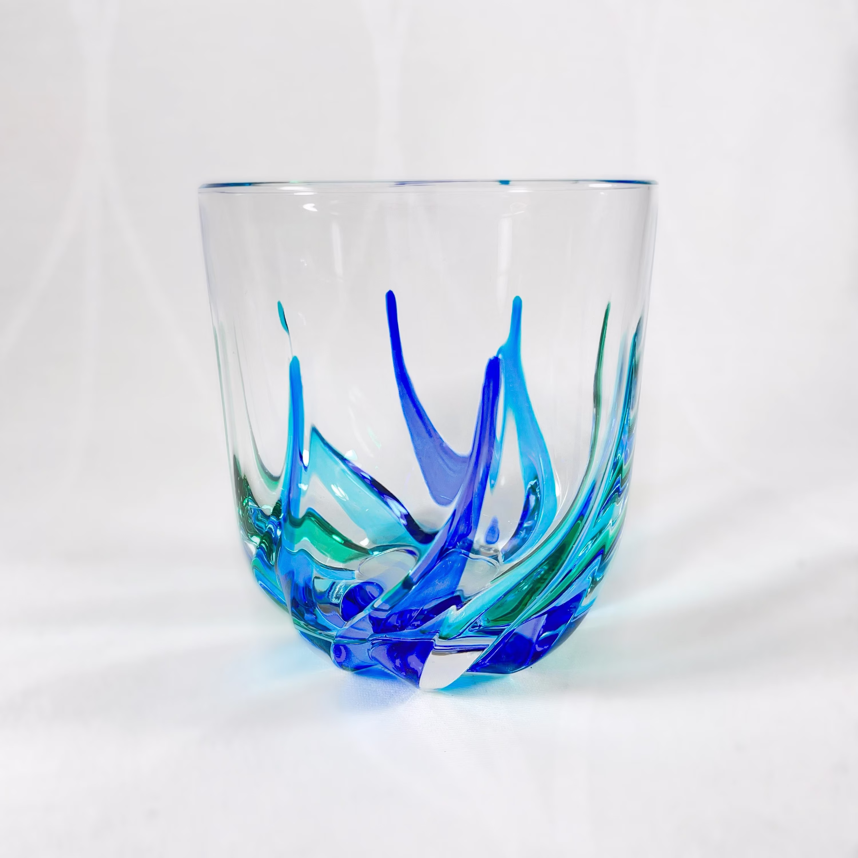 Venetian Glass Trix Stemless Wine - Handmade in Italy, Colorful Murano