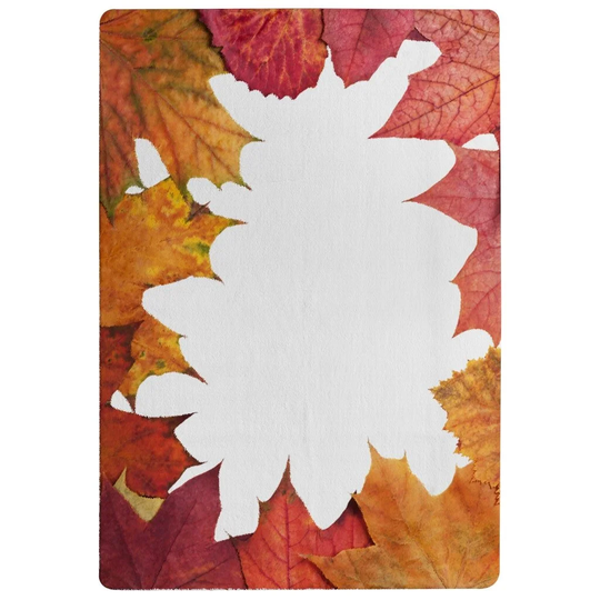Palmore Autumn Border Designer Shaggy Orange/Red/White Rug
