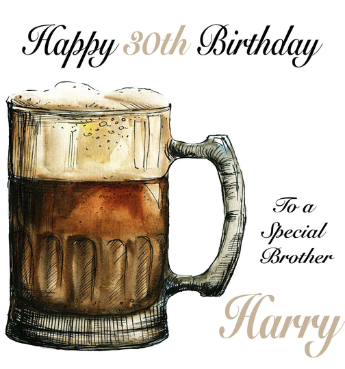 Handmade Personalised Birthday Card - Beer Lager Brother Son Husband Dad Uncle Any Age