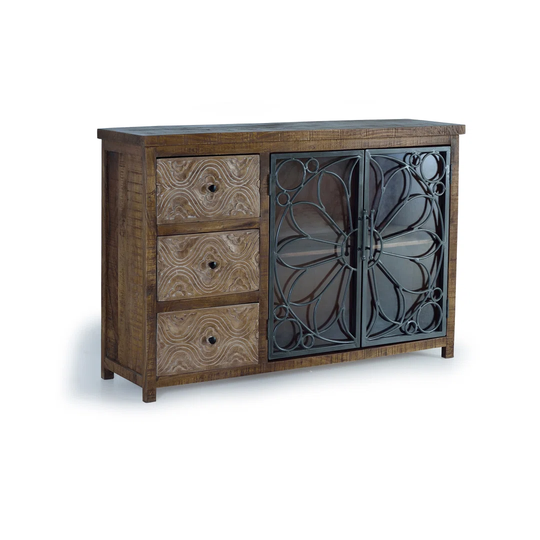 Aliyiah 140 Cm Wide 3 Drawer Mango Solid Wood Sideboard
