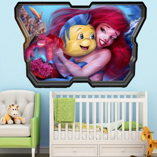 Cartoon Mermaid Fish Underwater Wall Sticker Art Poster Mural Decal Room Office Nursery Decor Id234